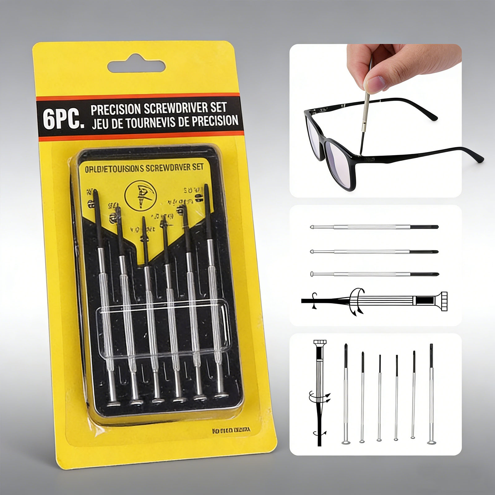 Micro Screwdriver Kit - 6pcs screwdriver set, eyewear accessories, eyewear