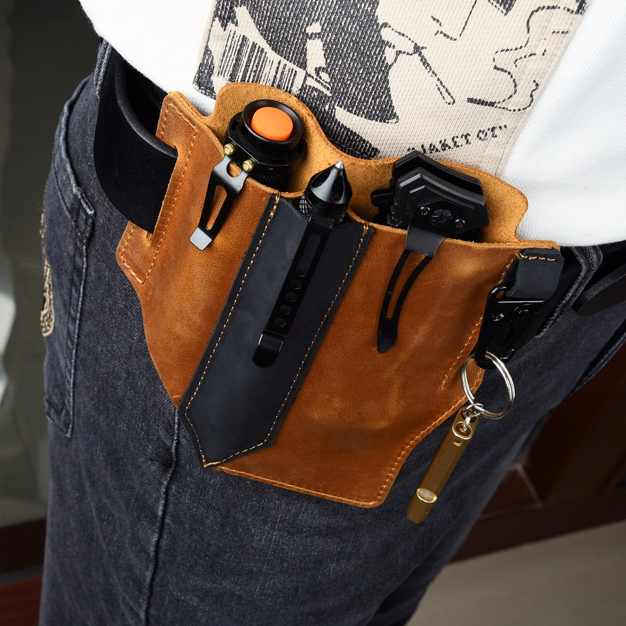 Men Travel Tactical Waist Bag  – Leather Edc. Carry Pouch Bewertung und Preis