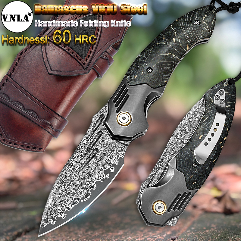 VNLA Handmade Damascus Steel P – Edc Carry Pocket Knife Bewertung und Preis