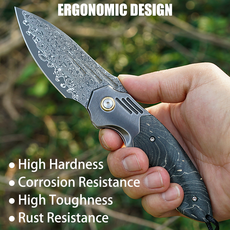 VNLA Handmade Damascus Steel P – Edc Carry Pocket Knife Bewertung und Preis